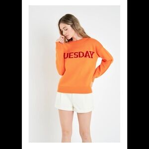 English Factory Orange 'Tuesday' Sweater